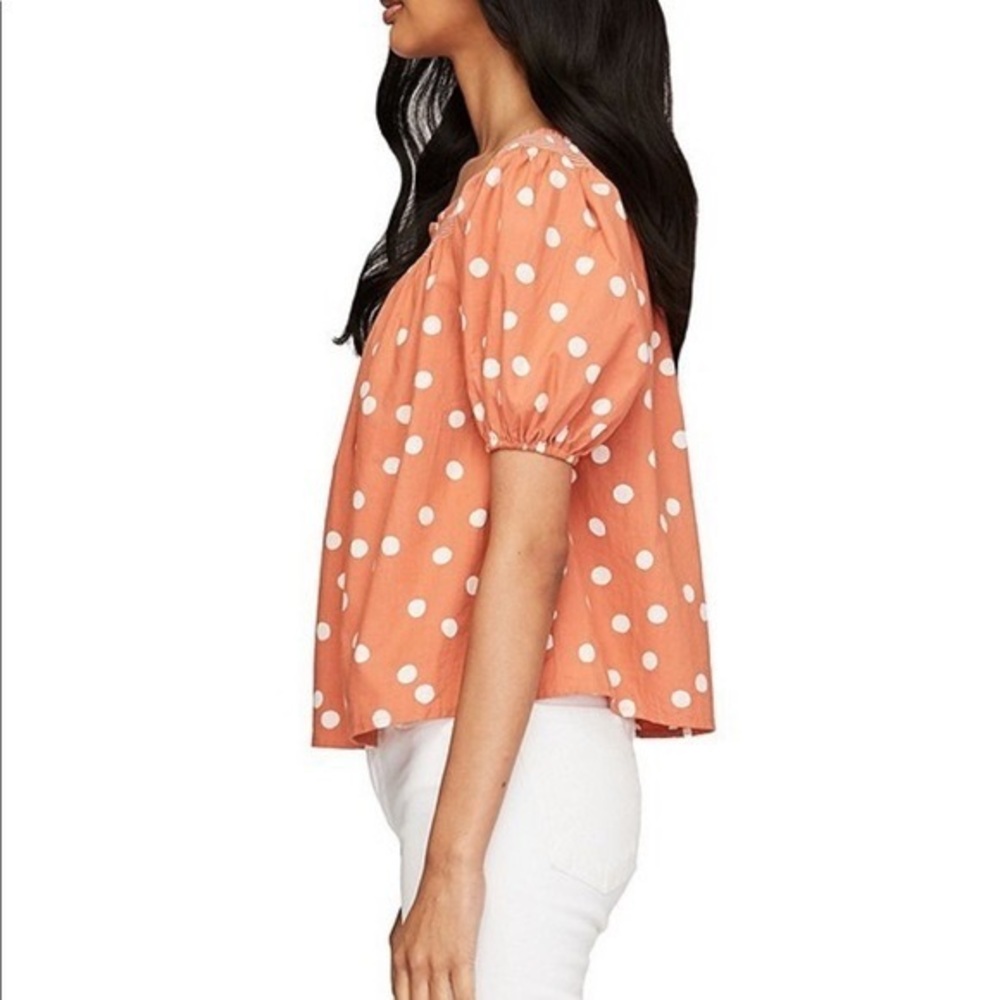 Roller Rabbit Polka Dot Puff Sleeve Denida Blouse - Picture 8 of 9